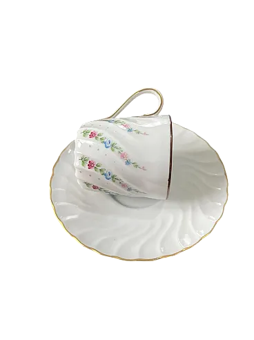 Richard Ginori porcelain tableware set with golden border, 1990s