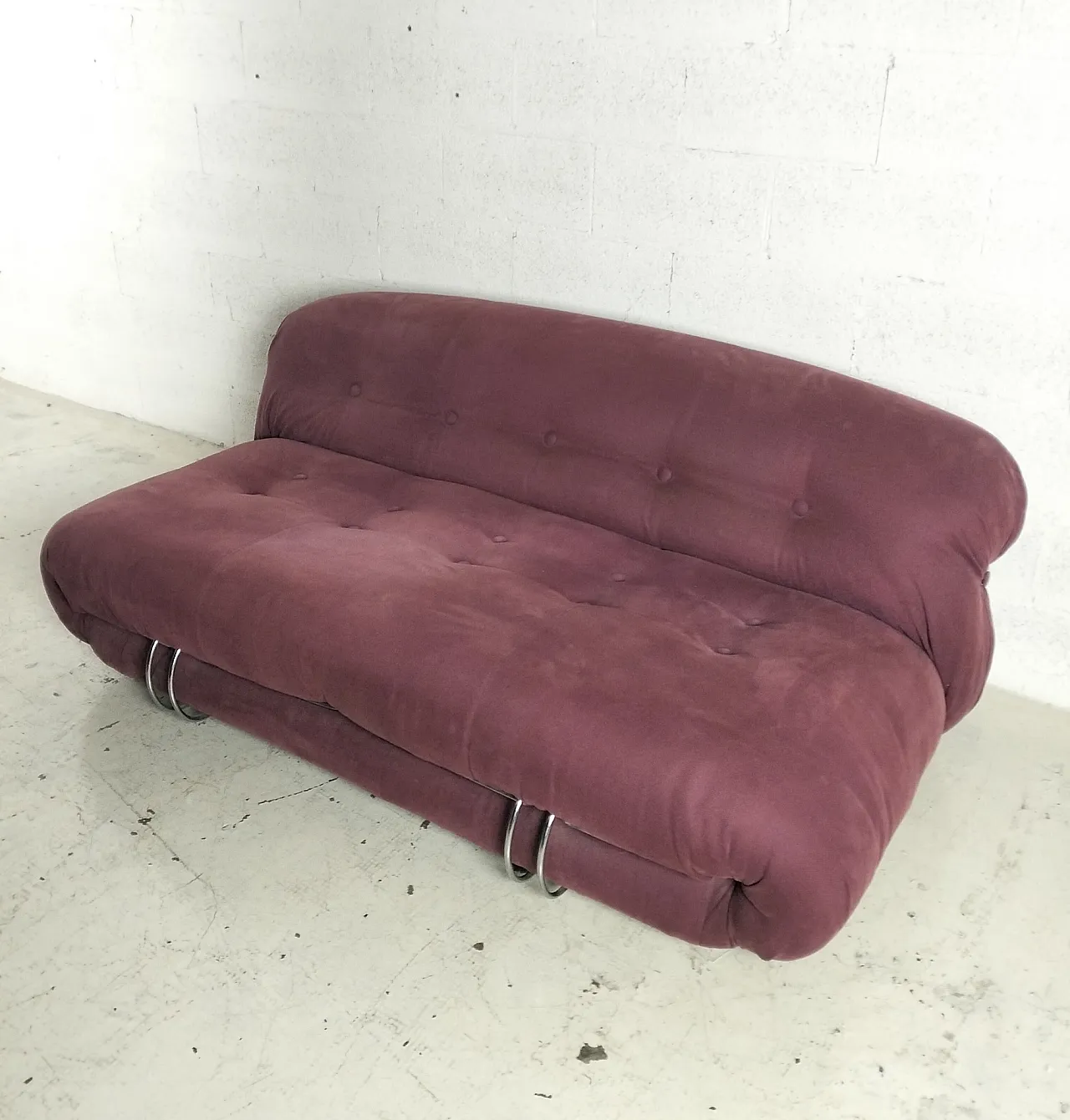 Soriana 2 seater sofa by Afra and Tobia Scarpa for Cassina, 70s 3