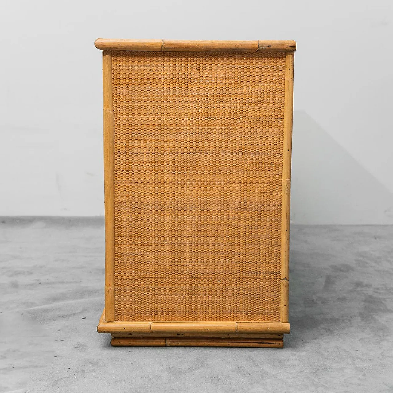 Sideboard cabinet in wood and bamboo, 1970s 3