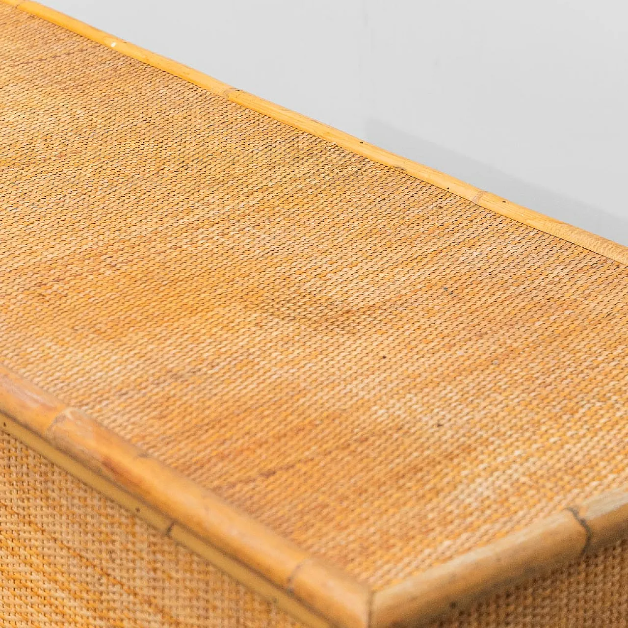 Sideboard cabinet in wood and bamboo, 1970s 7