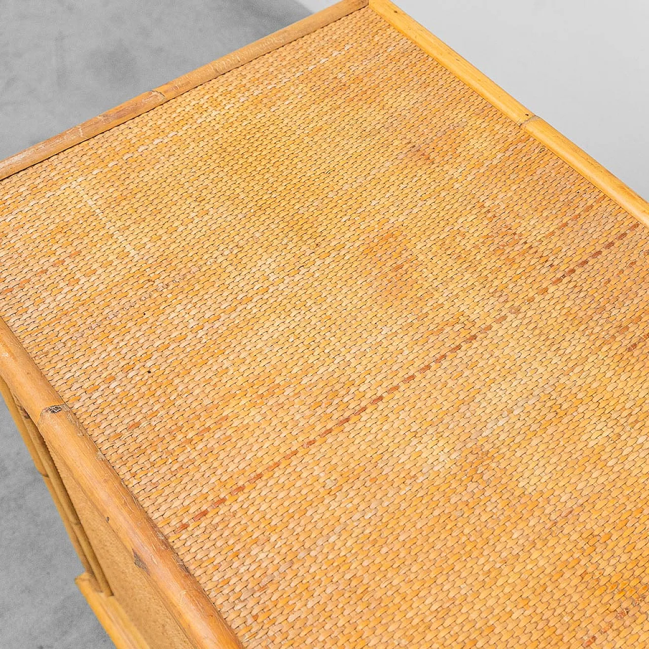 Sideboard cabinet in wood and bamboo, 1970s 11