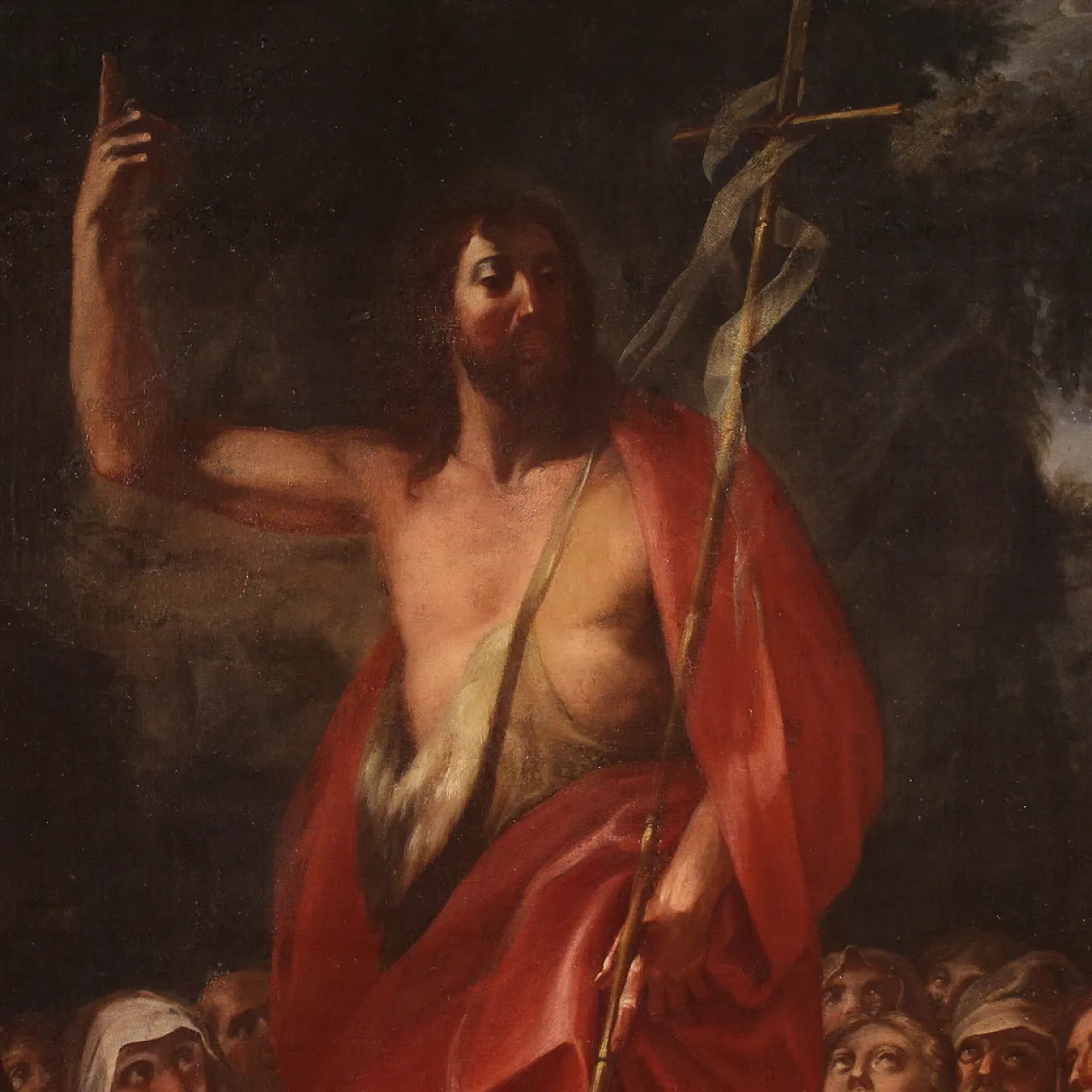 Italian painting Sermon of St. John, 17th century 4