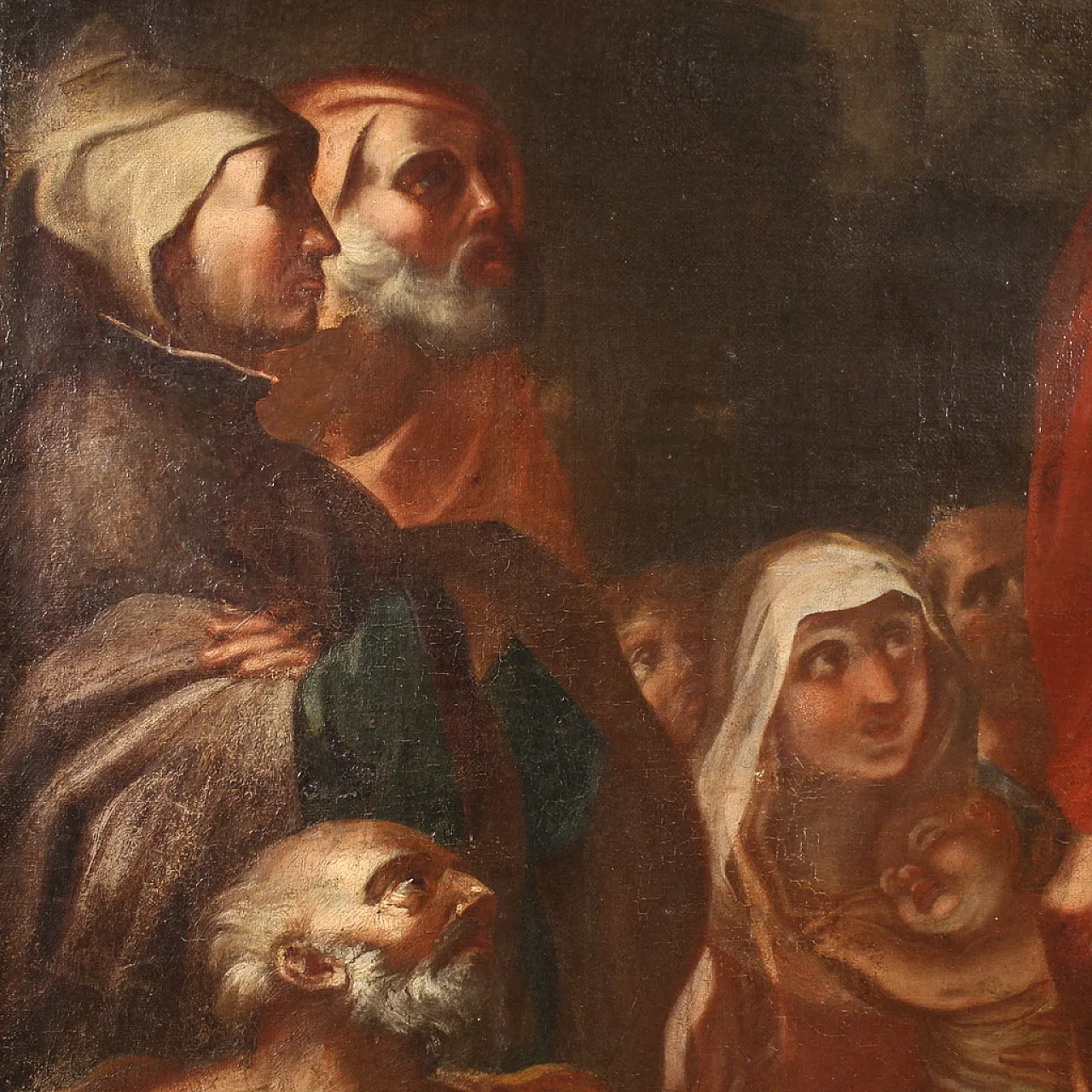 Italian painting Sermon of St. John, 17th century 11