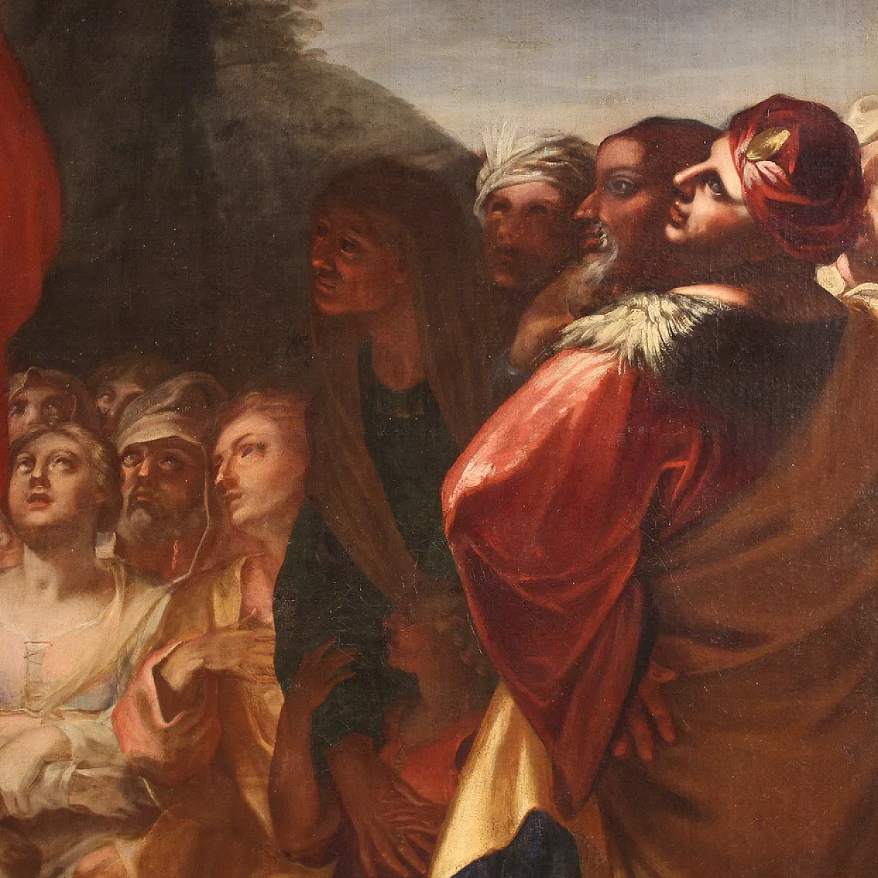 Italian painting Sermon of St. John, 17th century 12