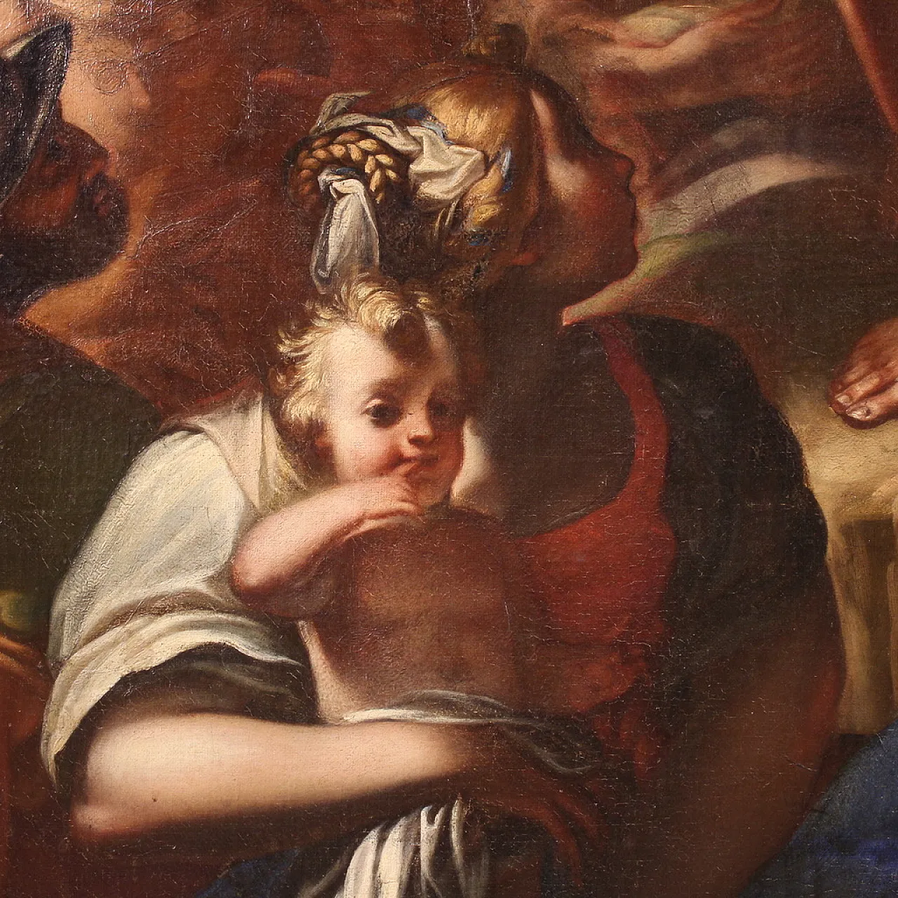 Italian painting Sermon of St. John, 17th century 14