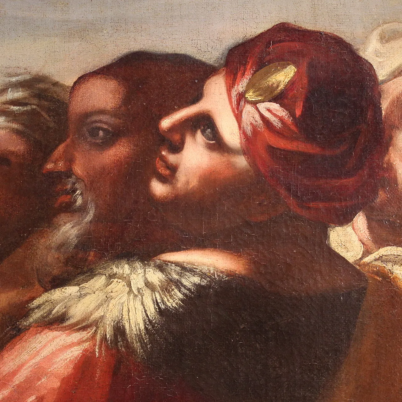 Italian painting Sermon of St. John, 17th century 15