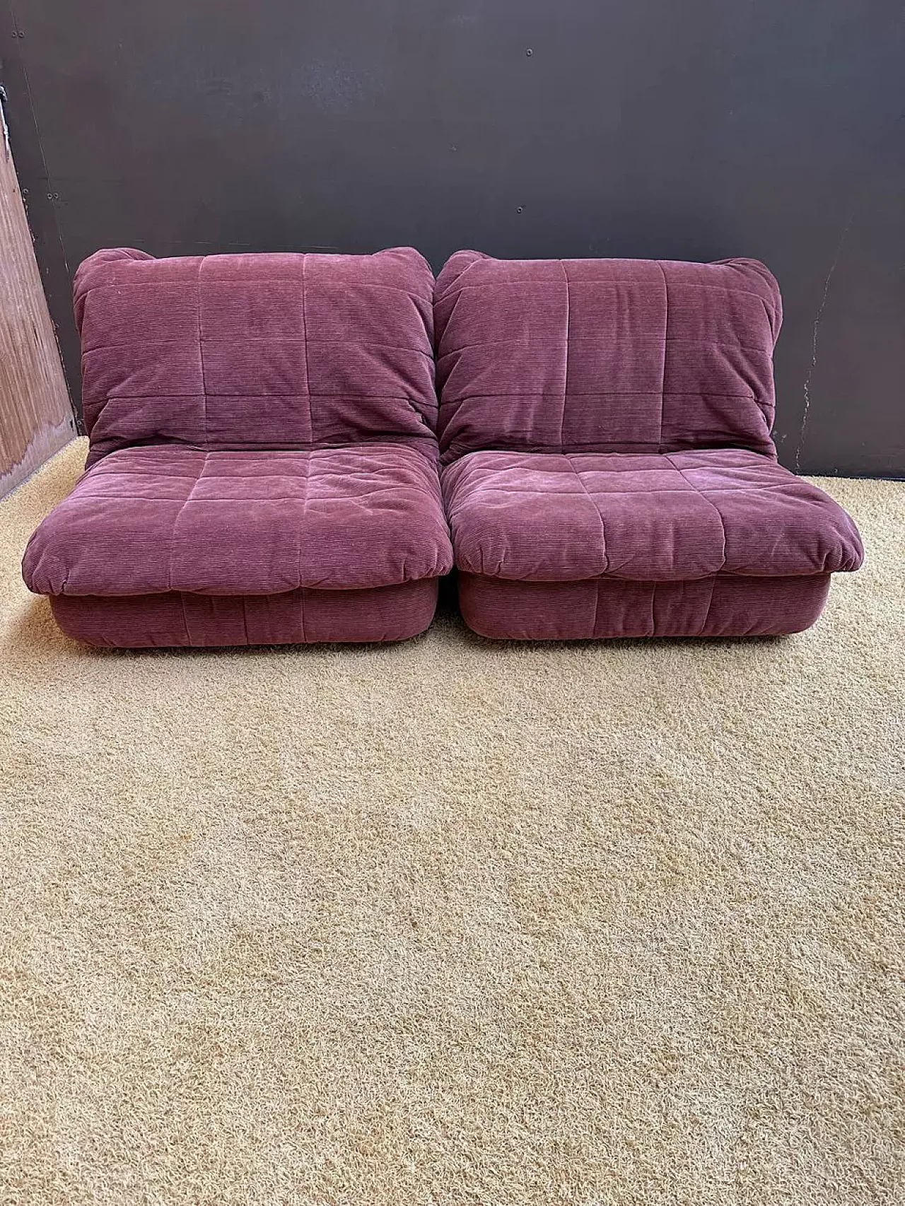 Poltrona letto Cinna in velluto, fine '900 12