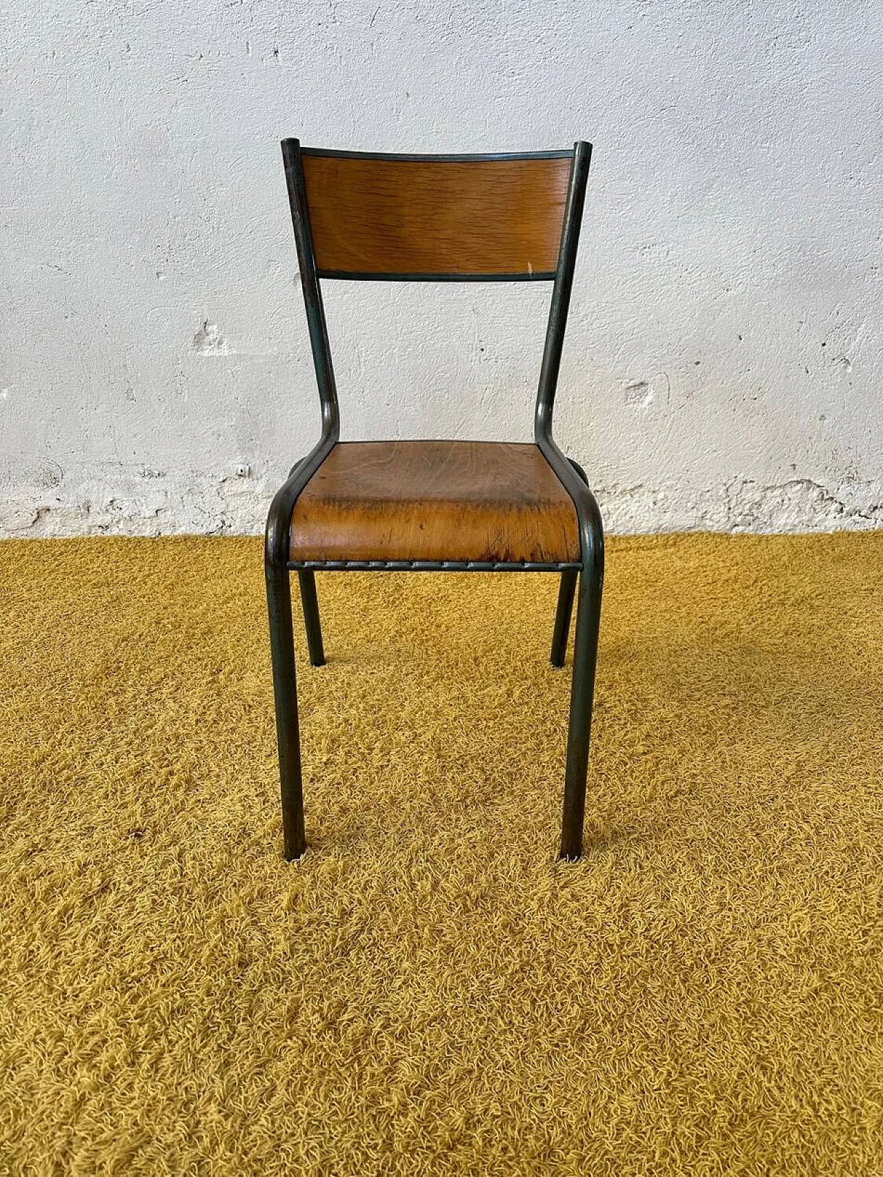 14 Sedie scolastiche in metallo verde, '900 6