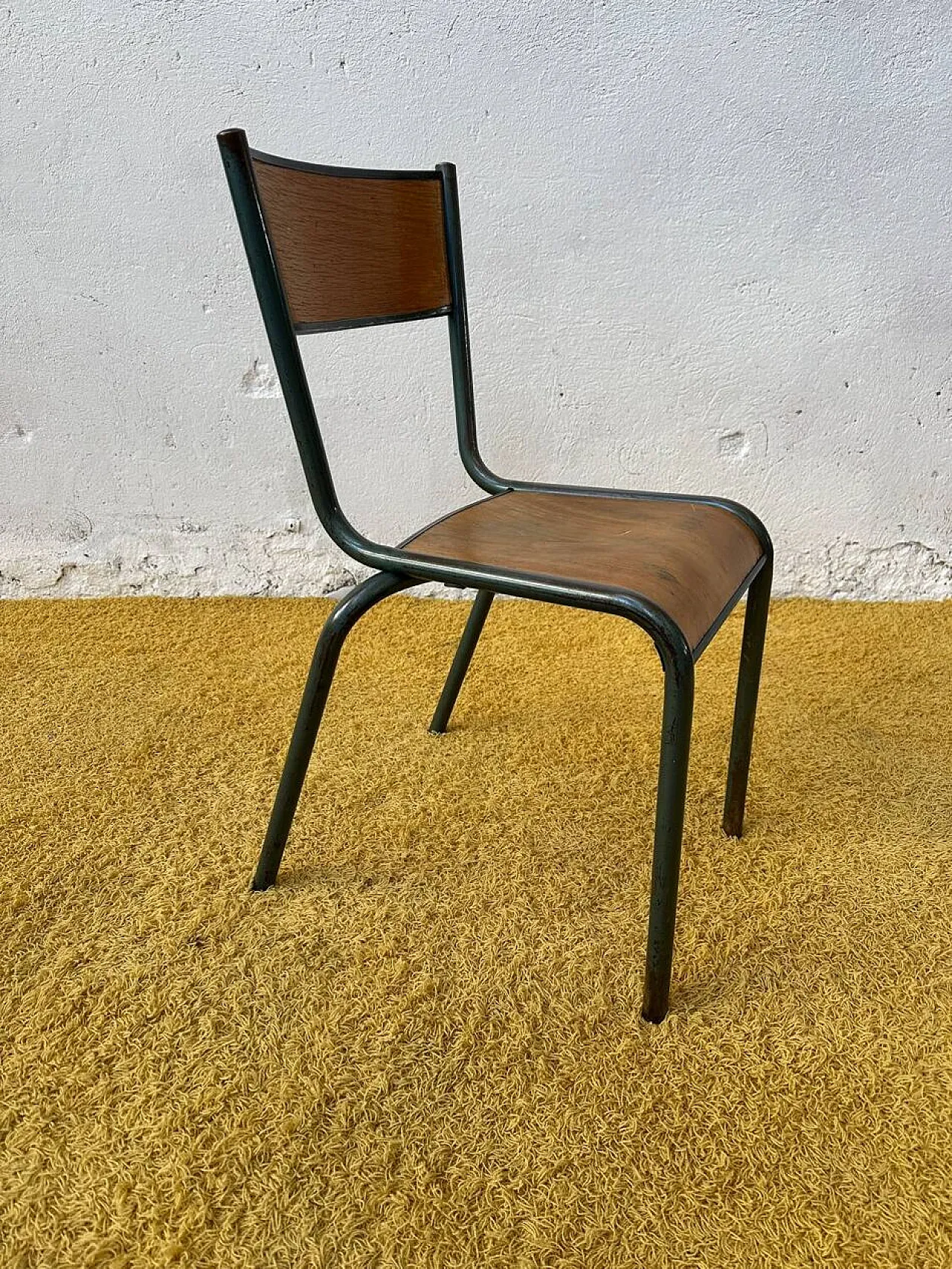 14 Sedie scolastiche in metallo verde, '900 7