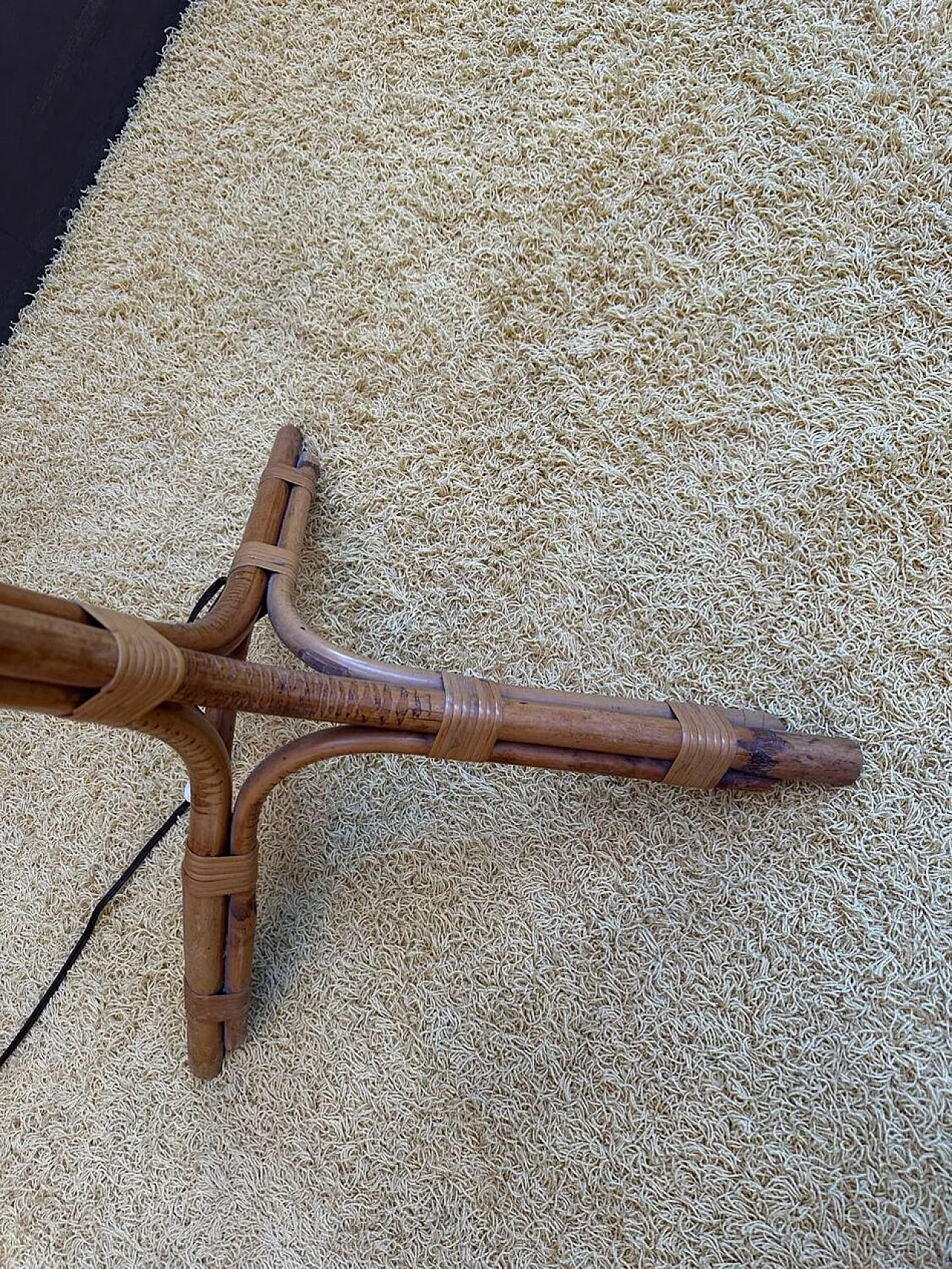 Floor lamp with rattan tripod, 1970s 12