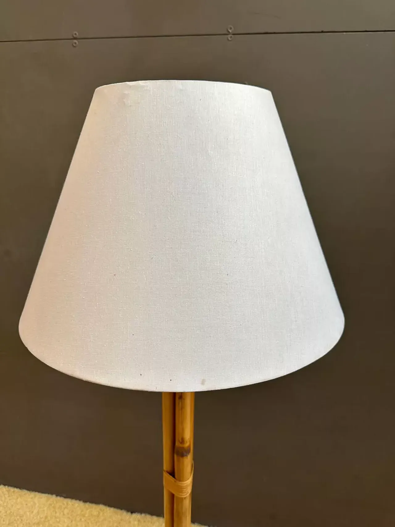 Floor lamp with rattan tripod, 1970s 13