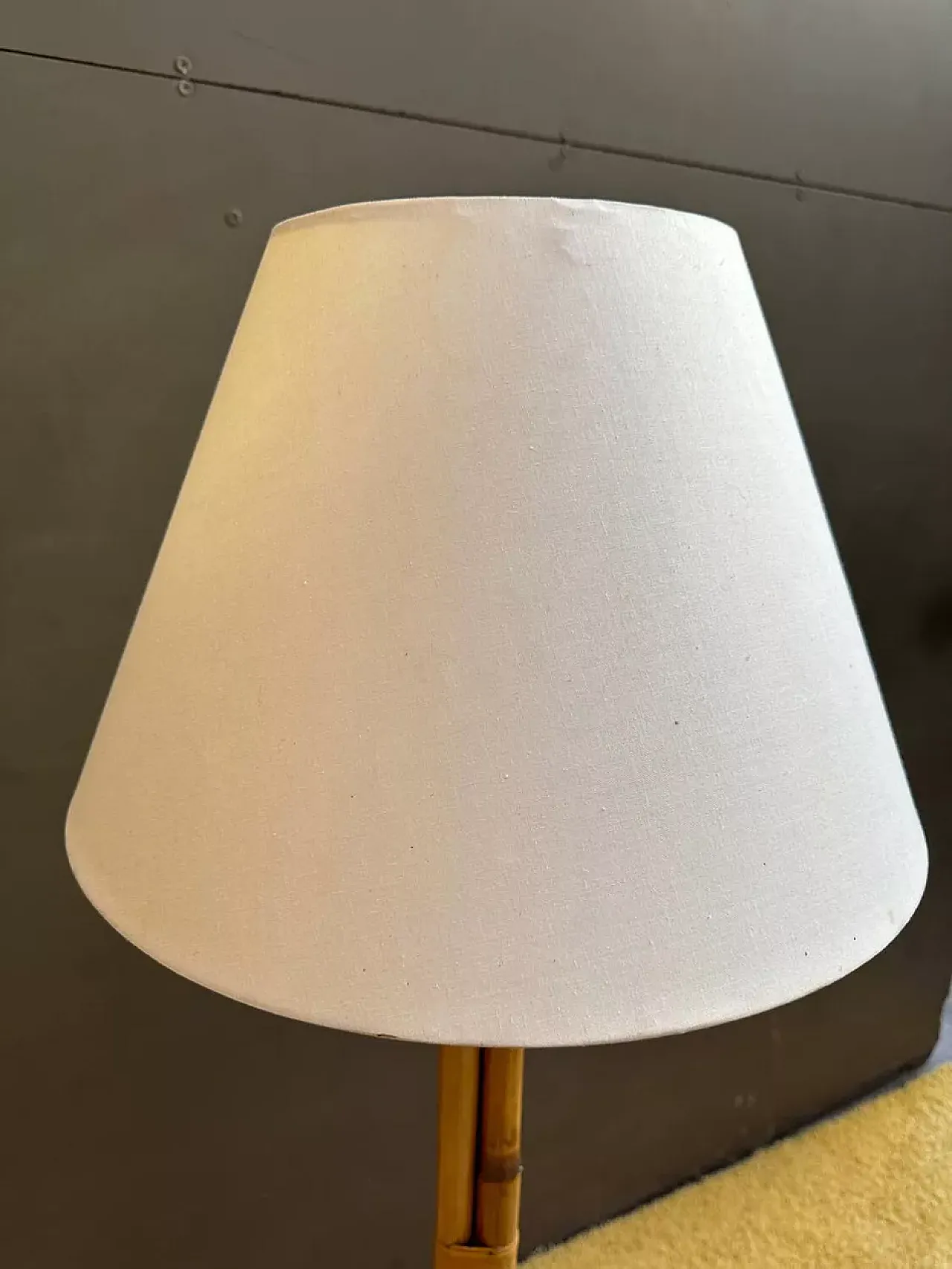 Floor lamp with rattan tripod, 1970s 14