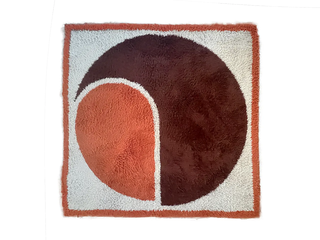 Tappeto in lana design geometrico, anni '70 1