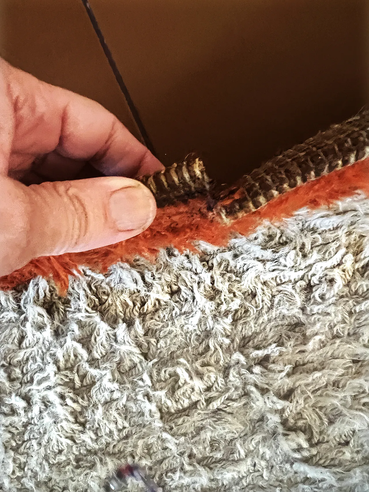 Tappeto in lana design geometrico, anni '70 7