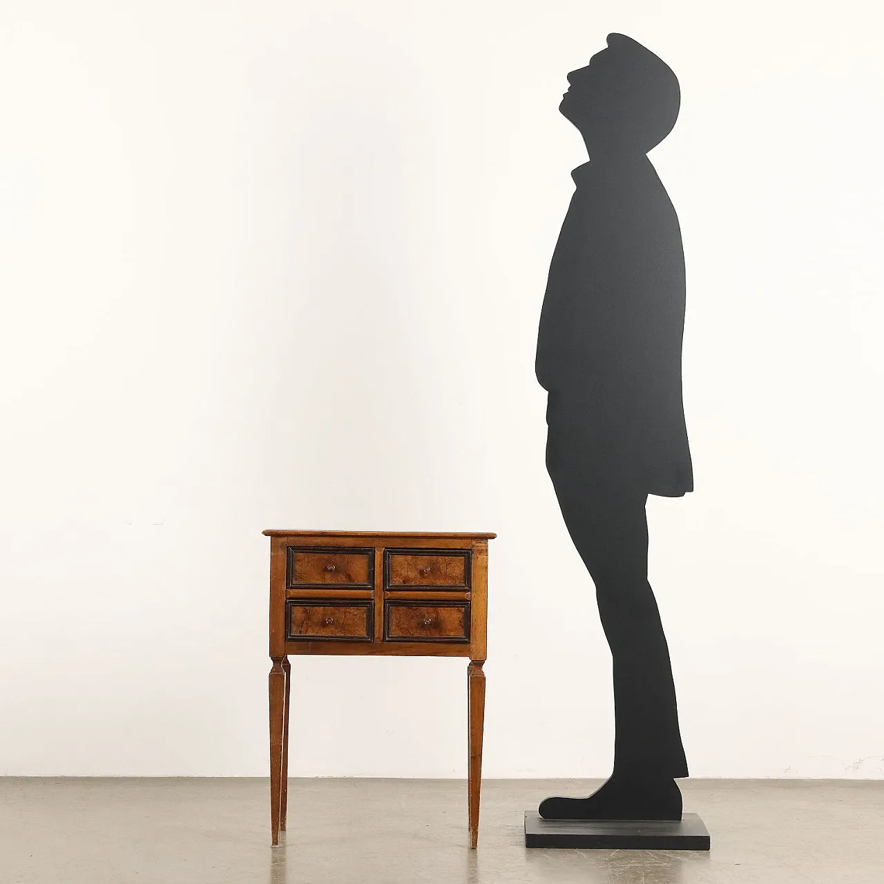 Comodino in stile Direttorio in noce, '900 2