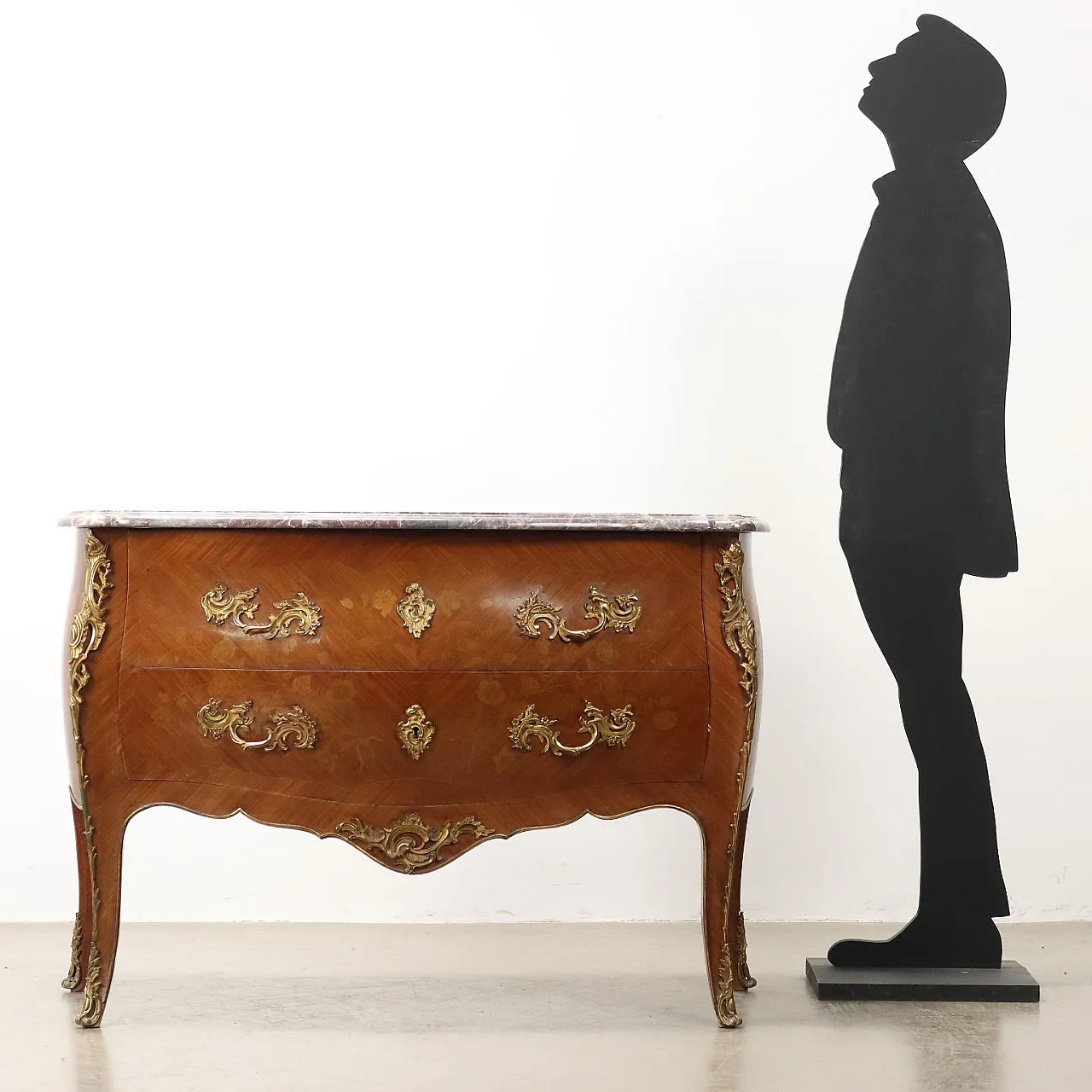 Cassettone Luigi XV in rovere e pioppo, fine '800 2