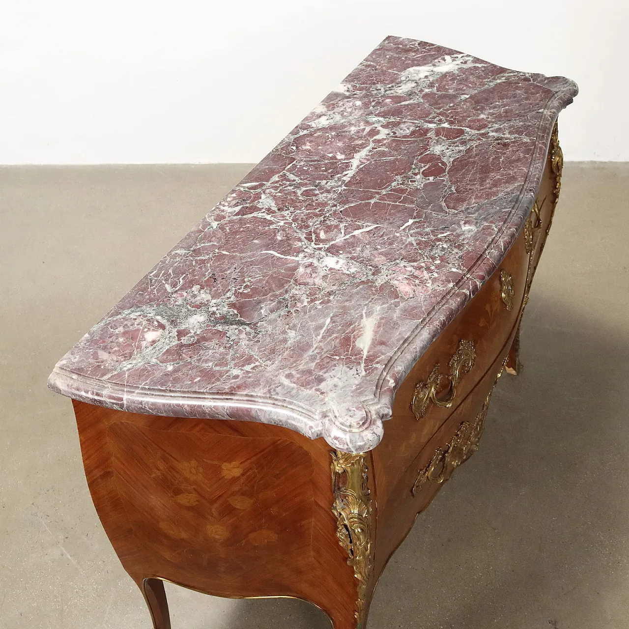 Cassettone Luigi XV in rovere e pioppo, fine '800 10