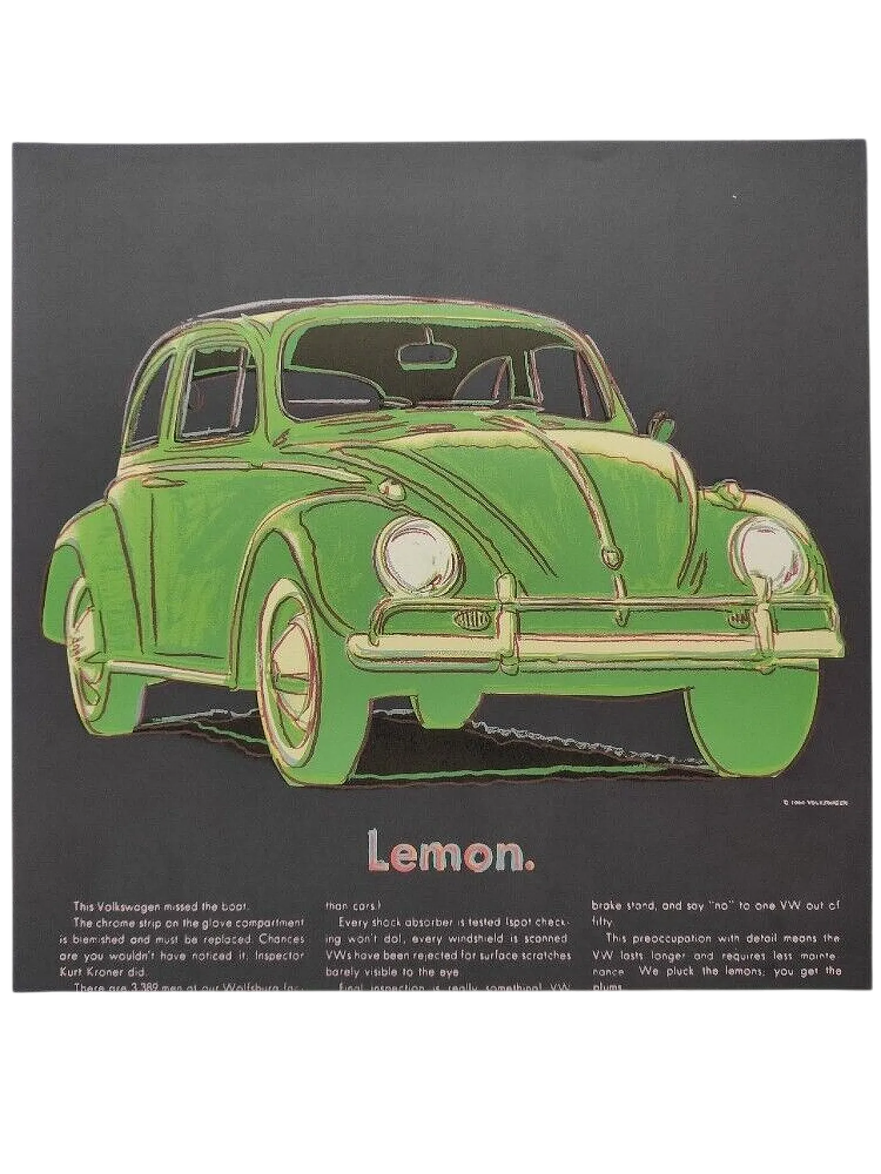 Volkswagen Lemon di Andy Warhol, fine '900 6