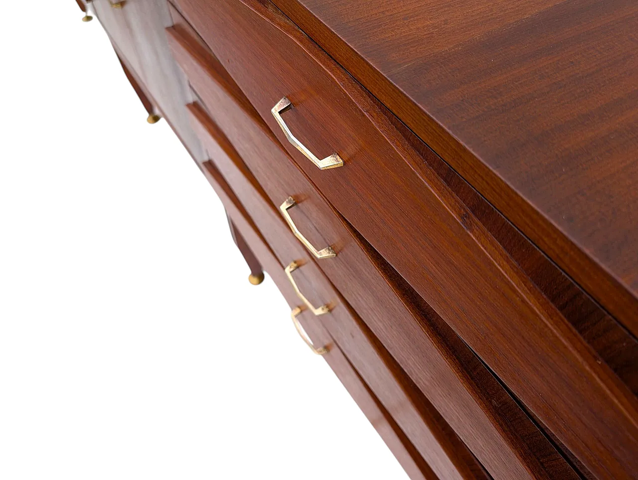 Teak wood cabinet with 2 doors and 8 drawers, 1950s 9