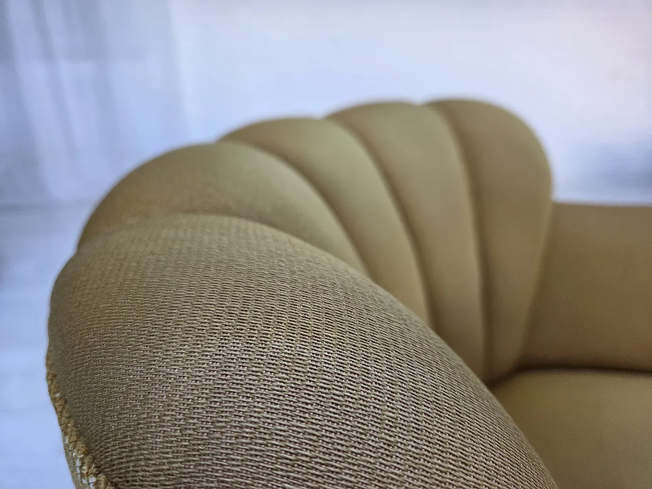 Pair of Danish armchairs, green wool, ash wood legs, 1960s 6