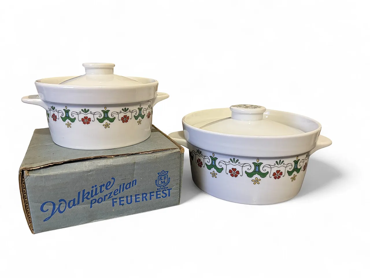 Coppia di casseruole in porcellana tedesca Walküre, anni '70 1