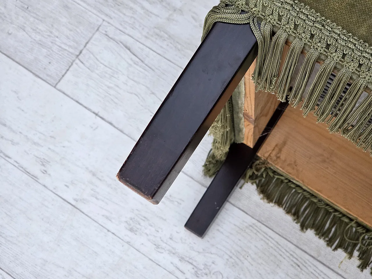 Danish 2-seater sofa, velour, beech wood legs, 1970s 9