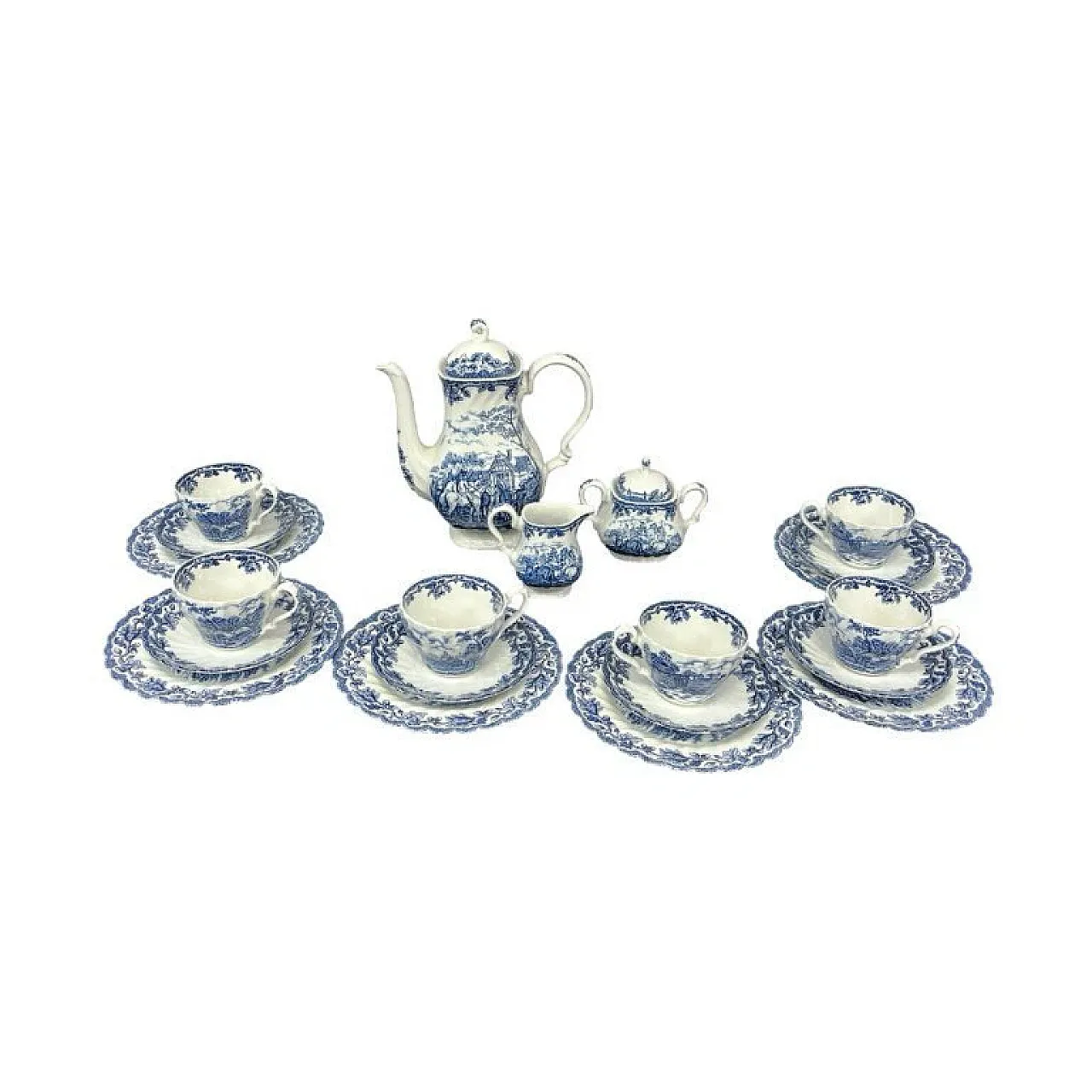 Set da caffè per 6 persone, Myott's Country Life, anni '50 1