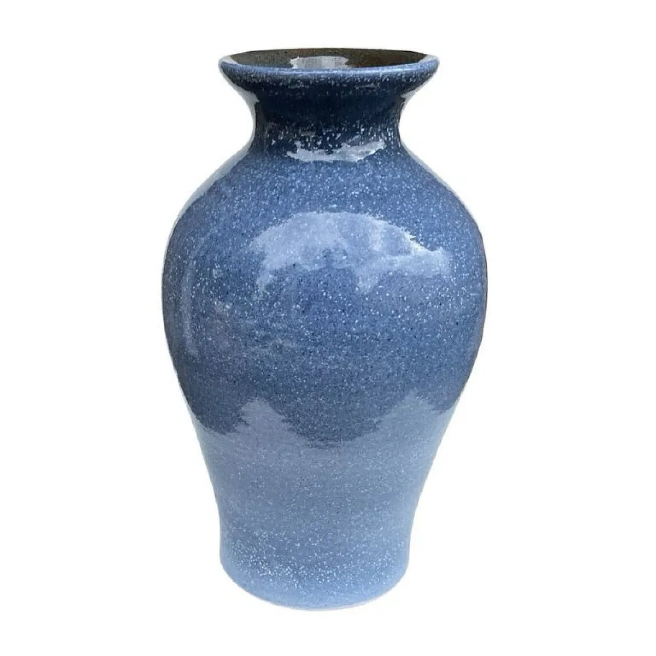 Blue ceramic vase and reactive glaze, late 20th century 1