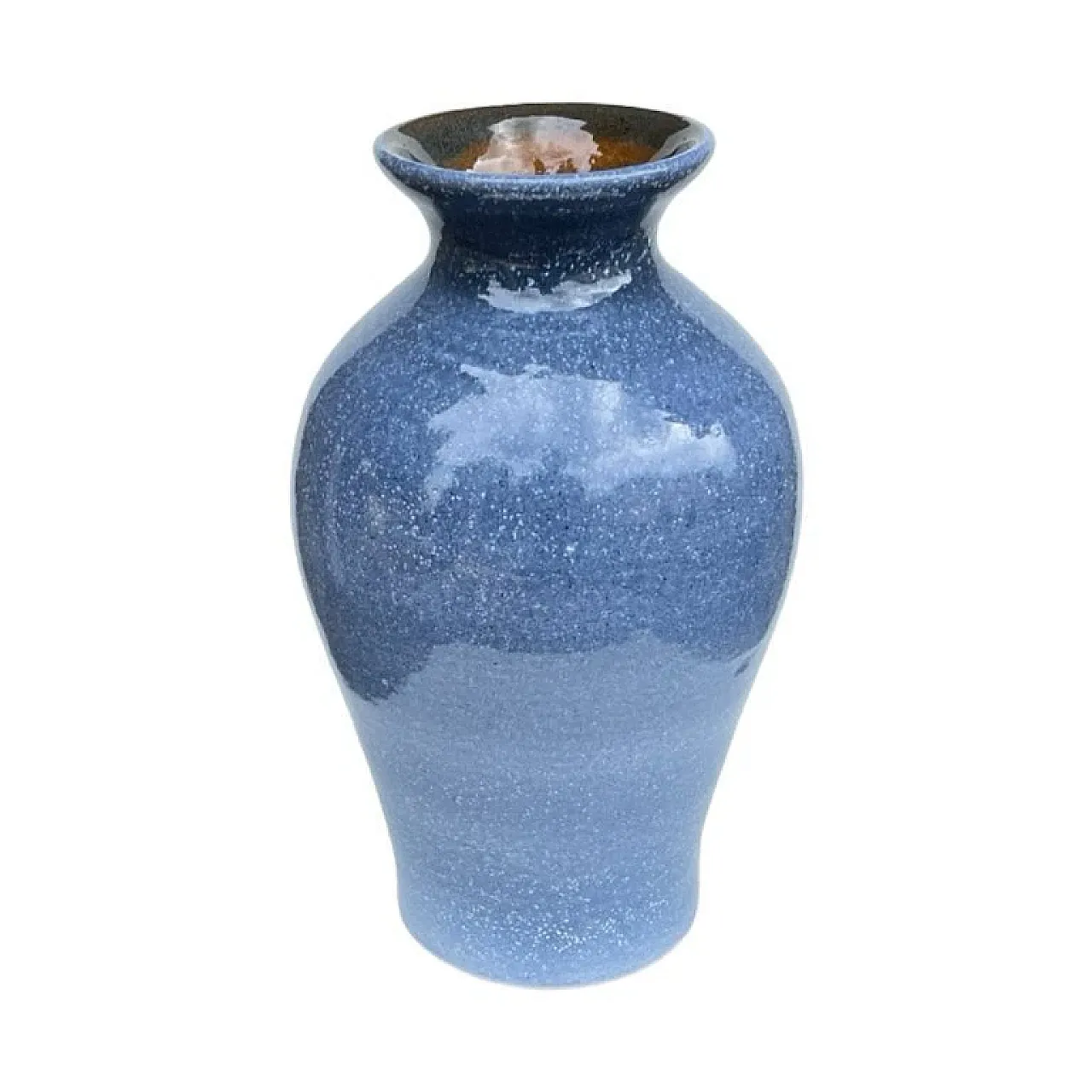 Blue ceramic vase and reactive glaze, late 20th century 2