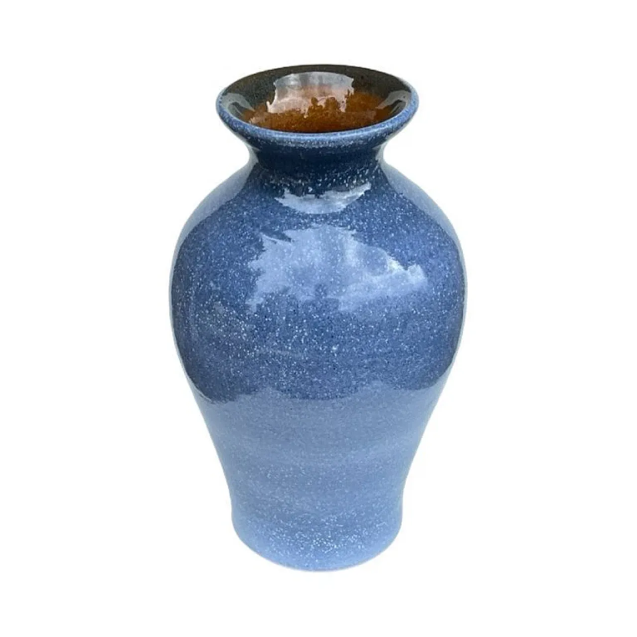 Blue ceramic vase and reactive glaze, late 20th century 3