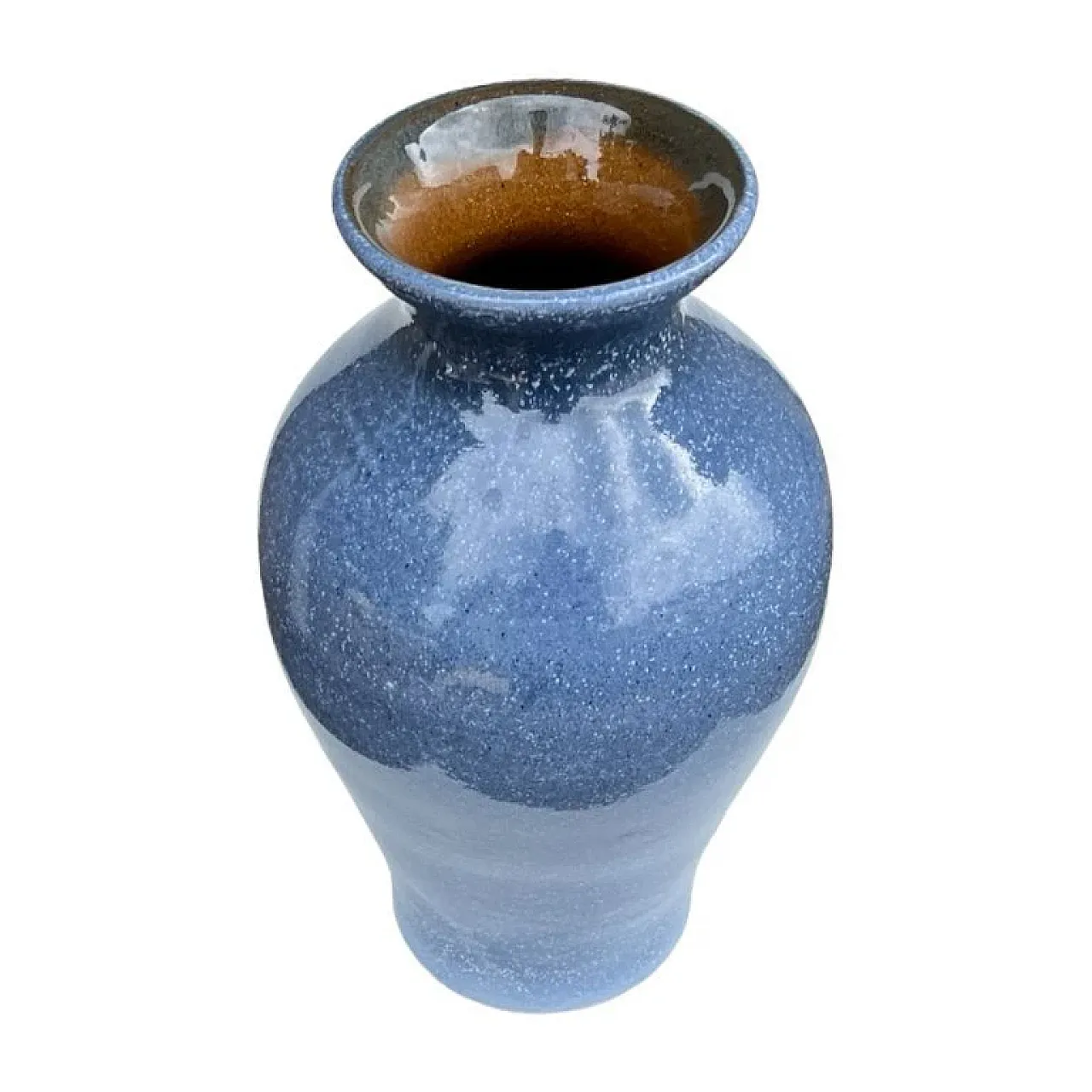 Blue ceramic vase and reactive glaze, late 20th century 6