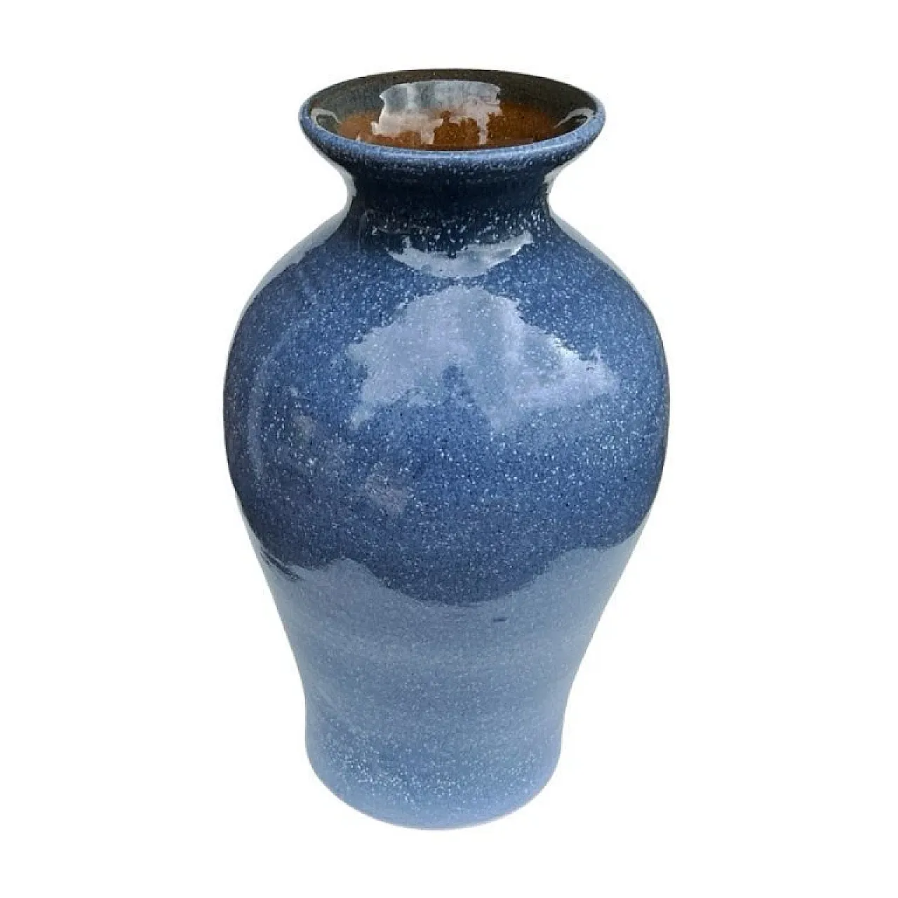 Blue ceramic vase and reactive glaze, late 20th century 7