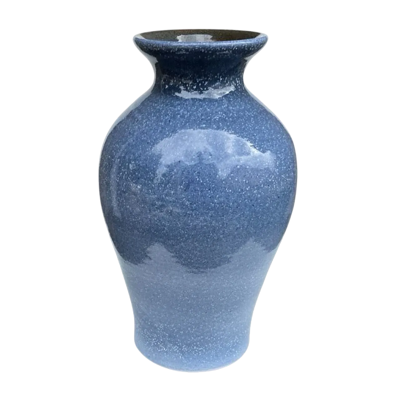 Blue ceramic vase and reactive glaze, late 20th century 8