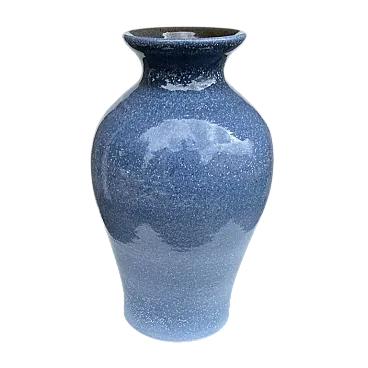 Blue ceramic vase and reactive glaze, late 20th century