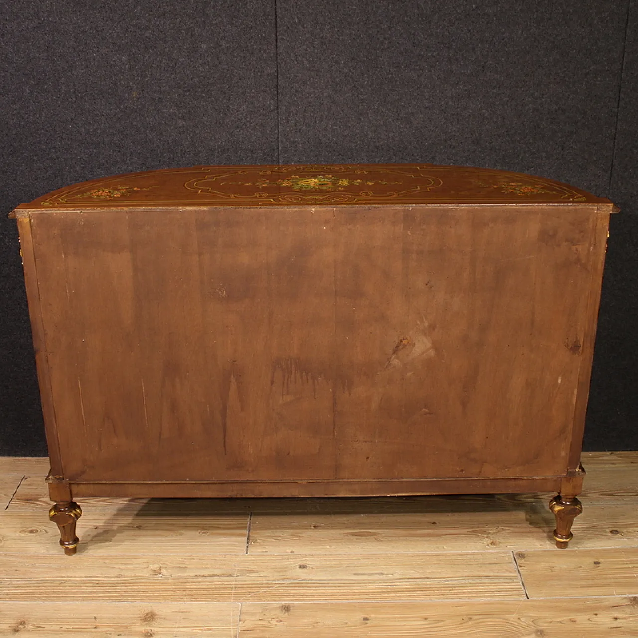Credenza italiana in legno dipinto e dorata, '900 9