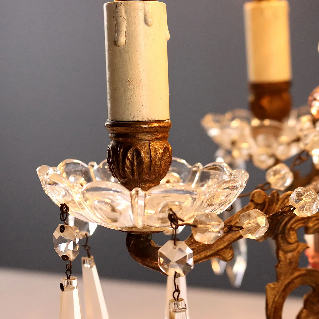 Ceramic table lamp with floral motifs, 19th century 4