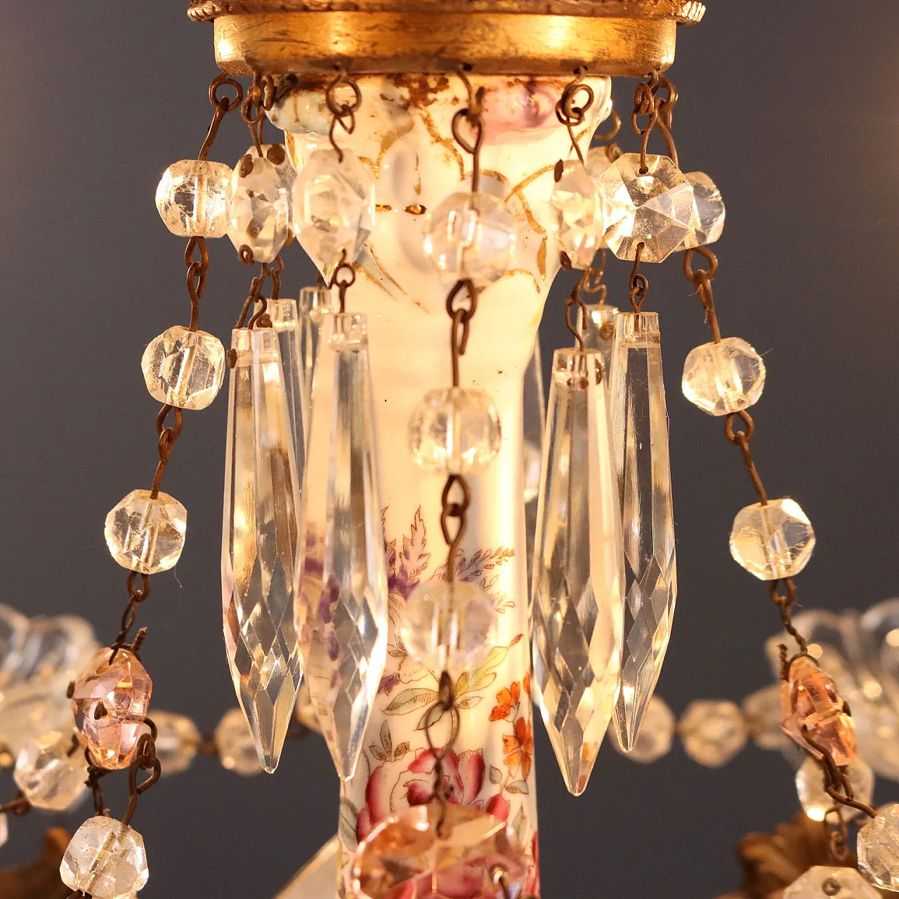 Ceramic table lamp with floral motifs, 19th century 5