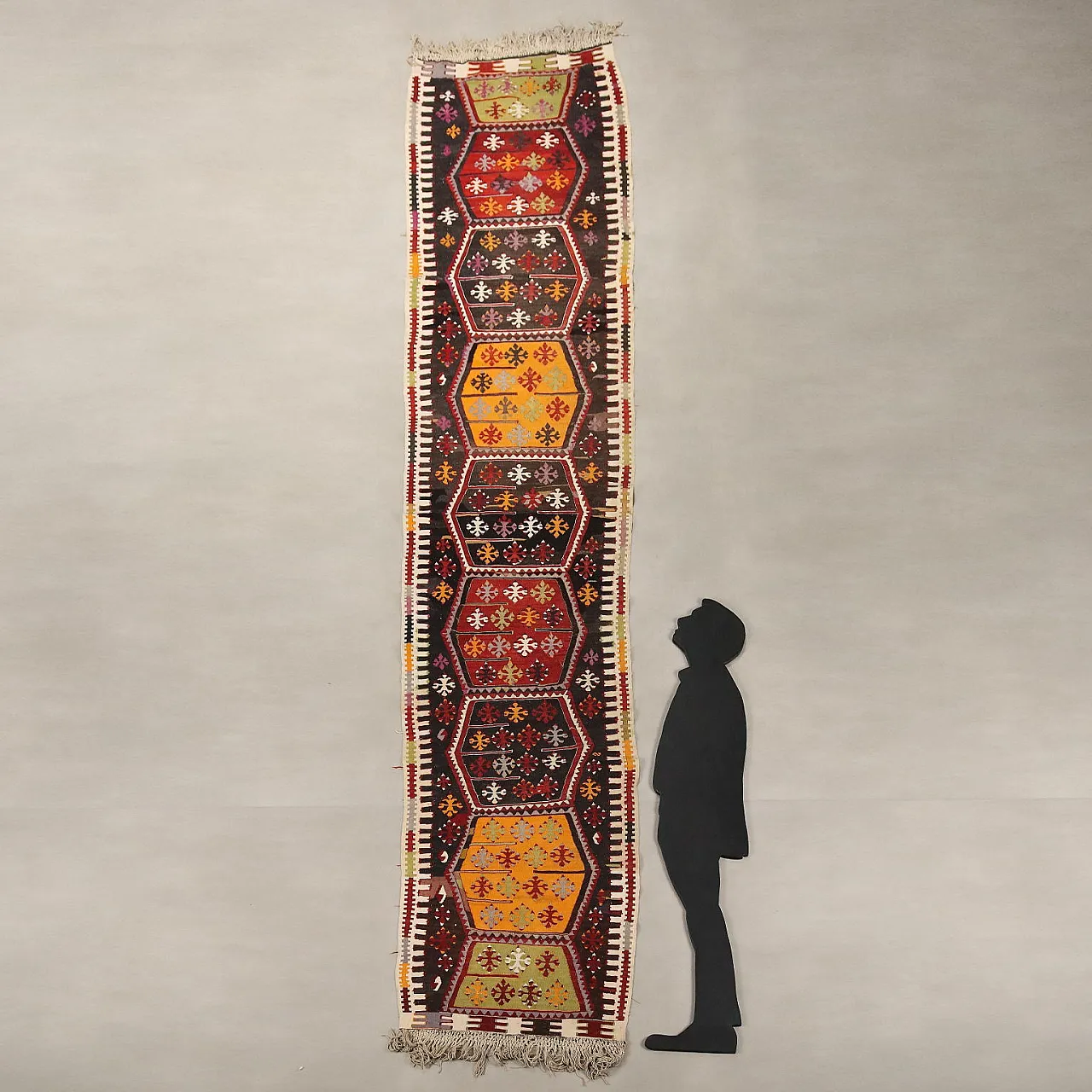 Kilim wool rug, extrafine knot, handmade, 20th century 2