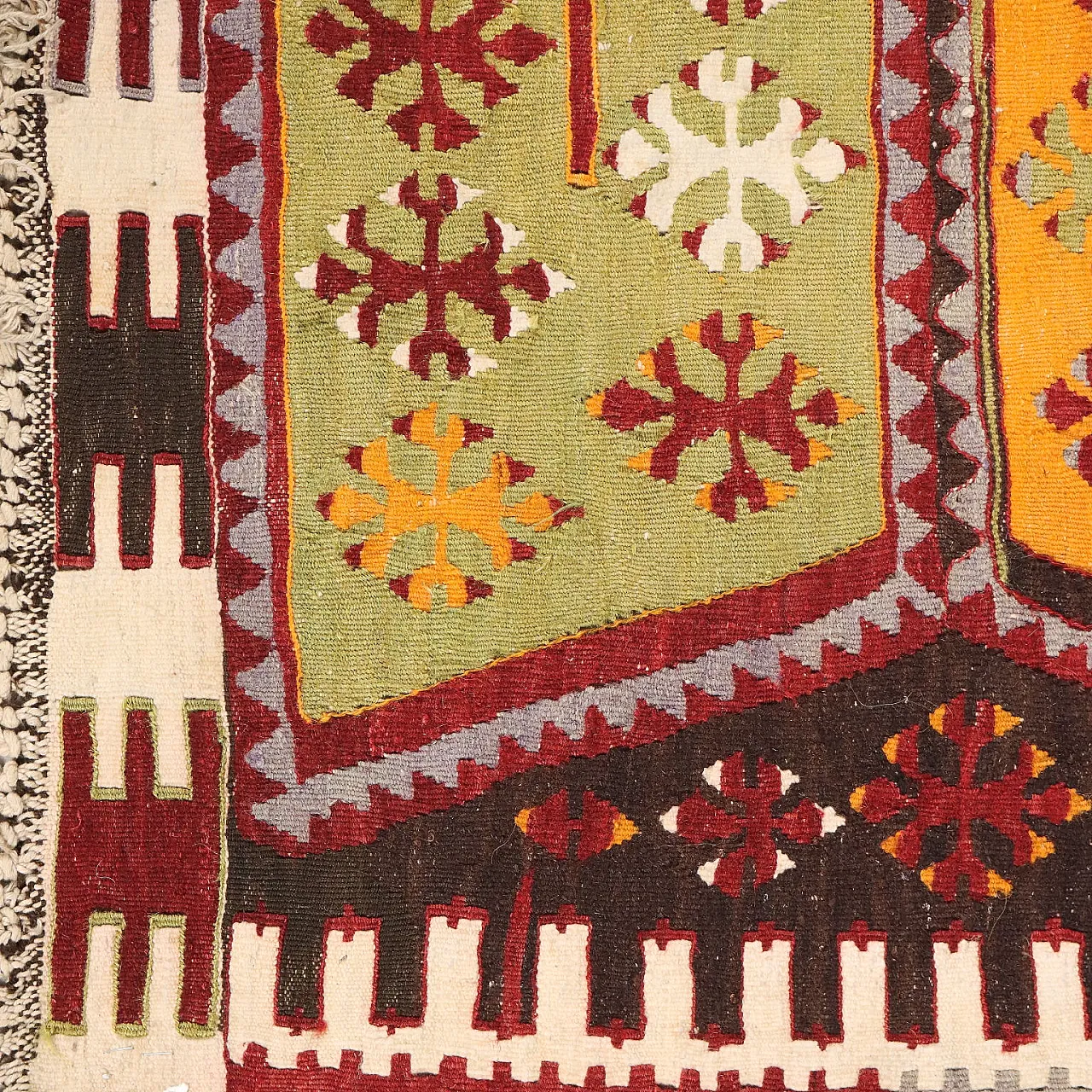 Kilim wool rug, extrafine knot, handmade, 20th century 6
