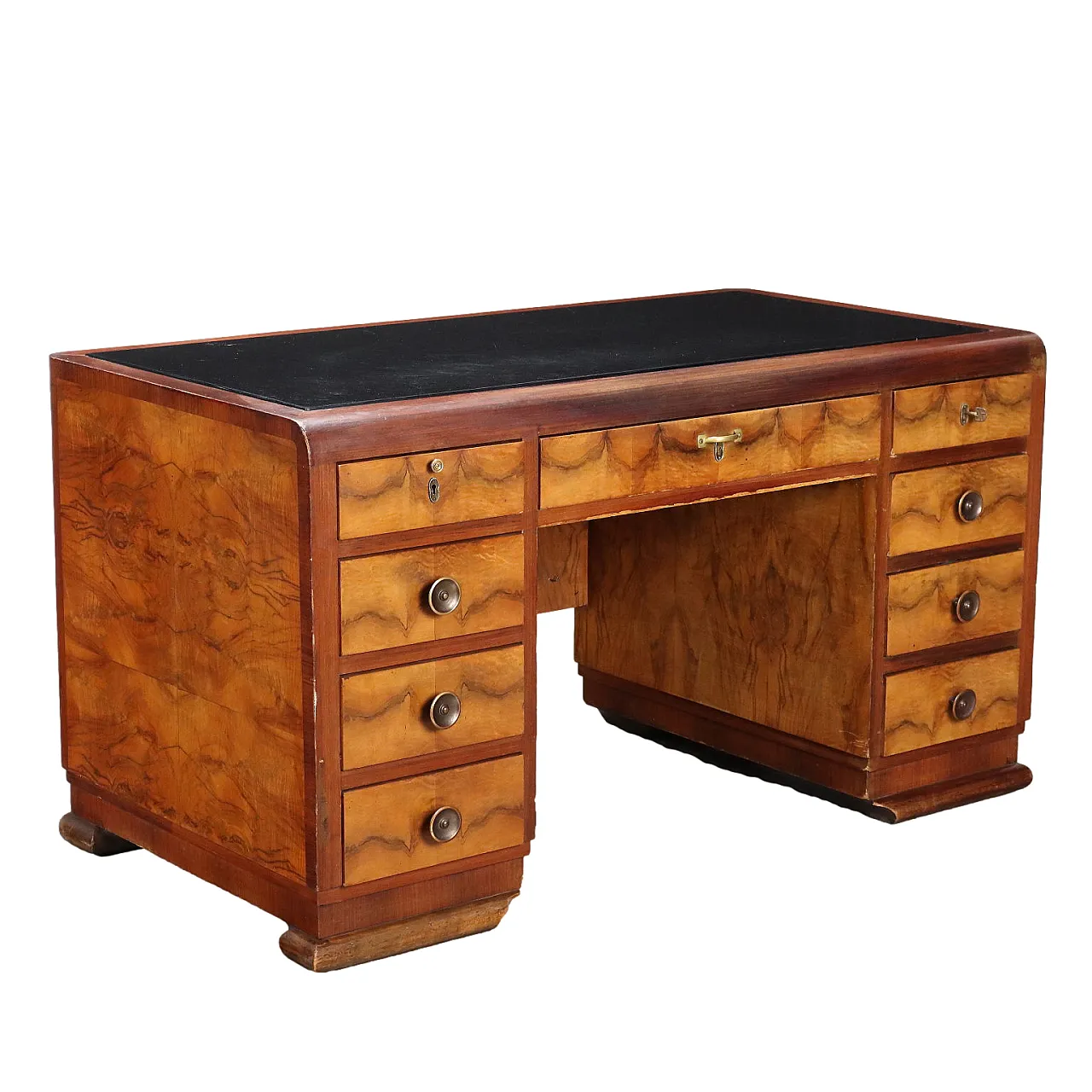 Executive desk in briarwood veneer, 1940s 1