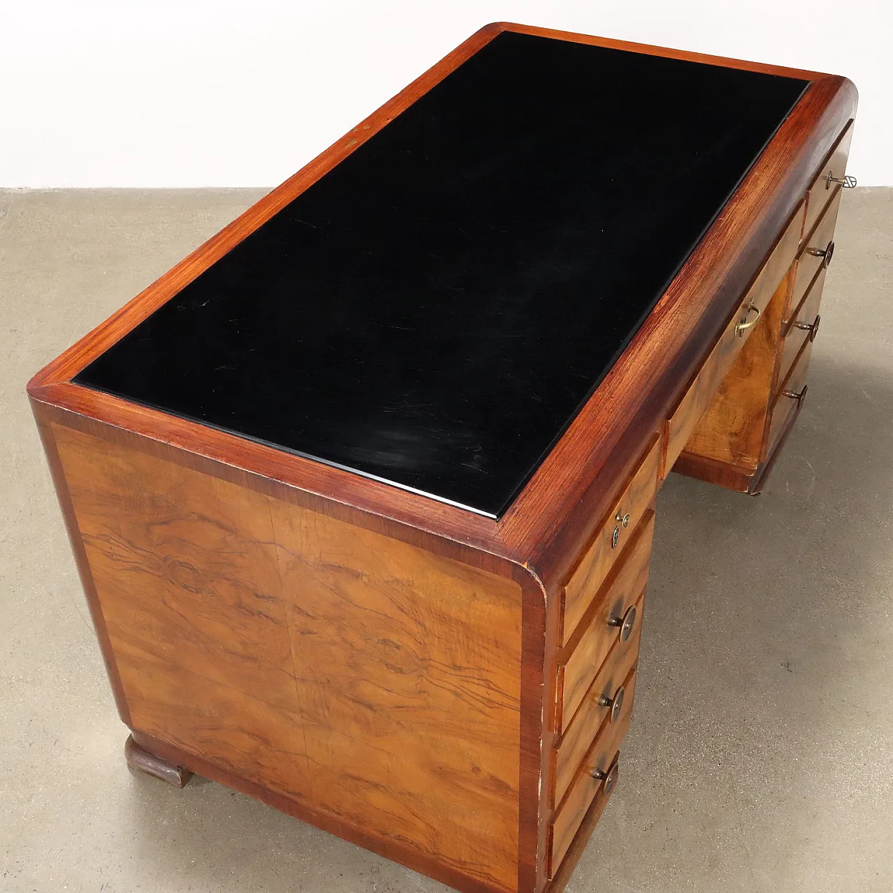 Executive desk in briarwood veneer, 1940s 7