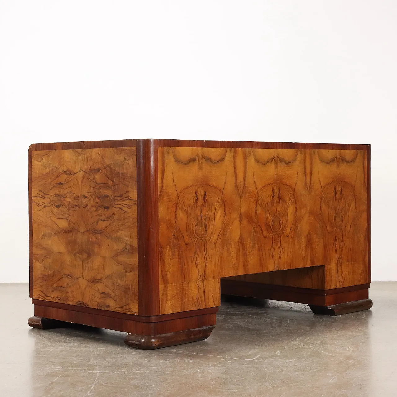 Executive desk in briarwood veneer, 1940s 8