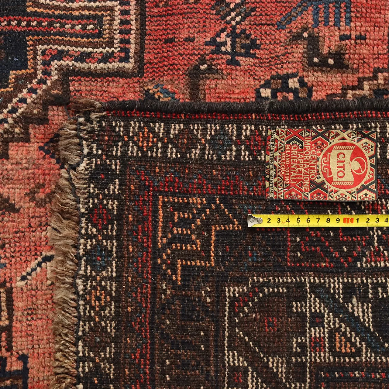 Tappeto Shiraz antico in lana con nodo pesante, fine '900 7