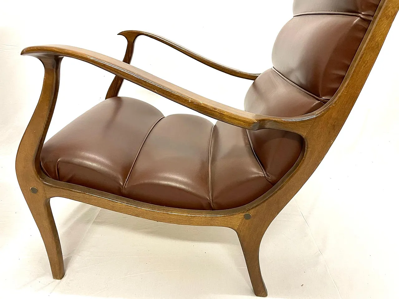 Living room chairs with ribbed backrest by Ezio Longhi for ELAM, 70s 6