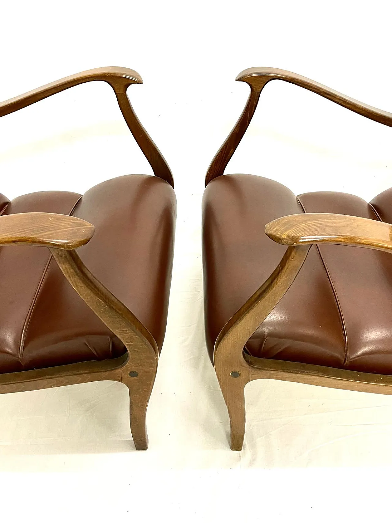 Living room chairs with ribbed backrest by Ezio Longhi for ELAM, 70s 7