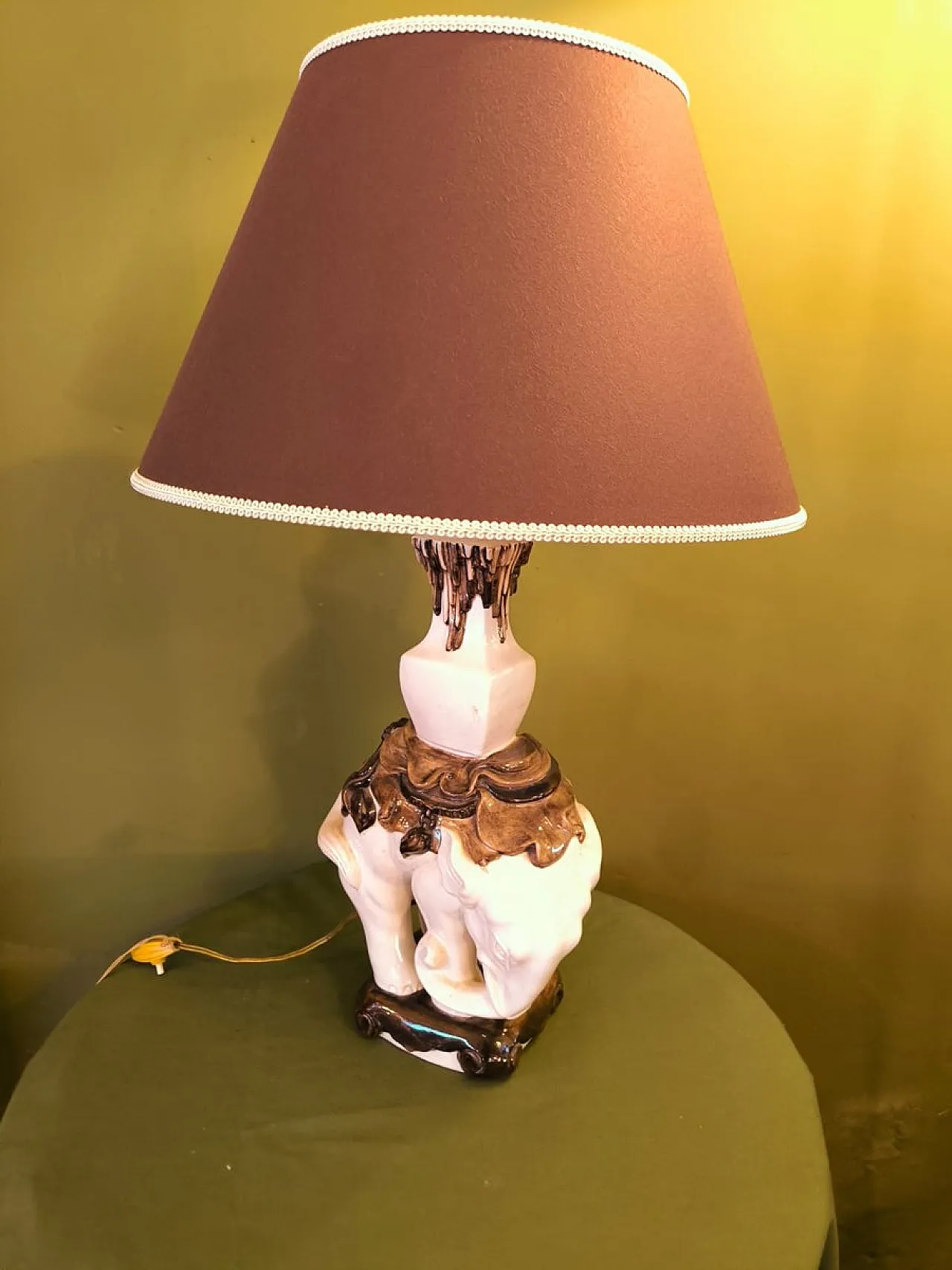 Pair of elephant lamps with lampshades, 1960s 1