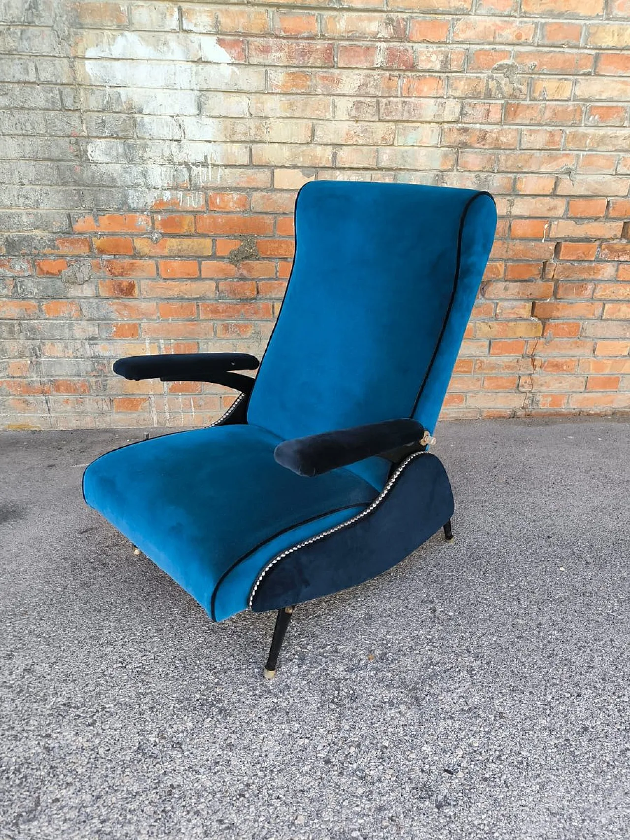 Sedia reclinabile con maniglia, anni '50 2