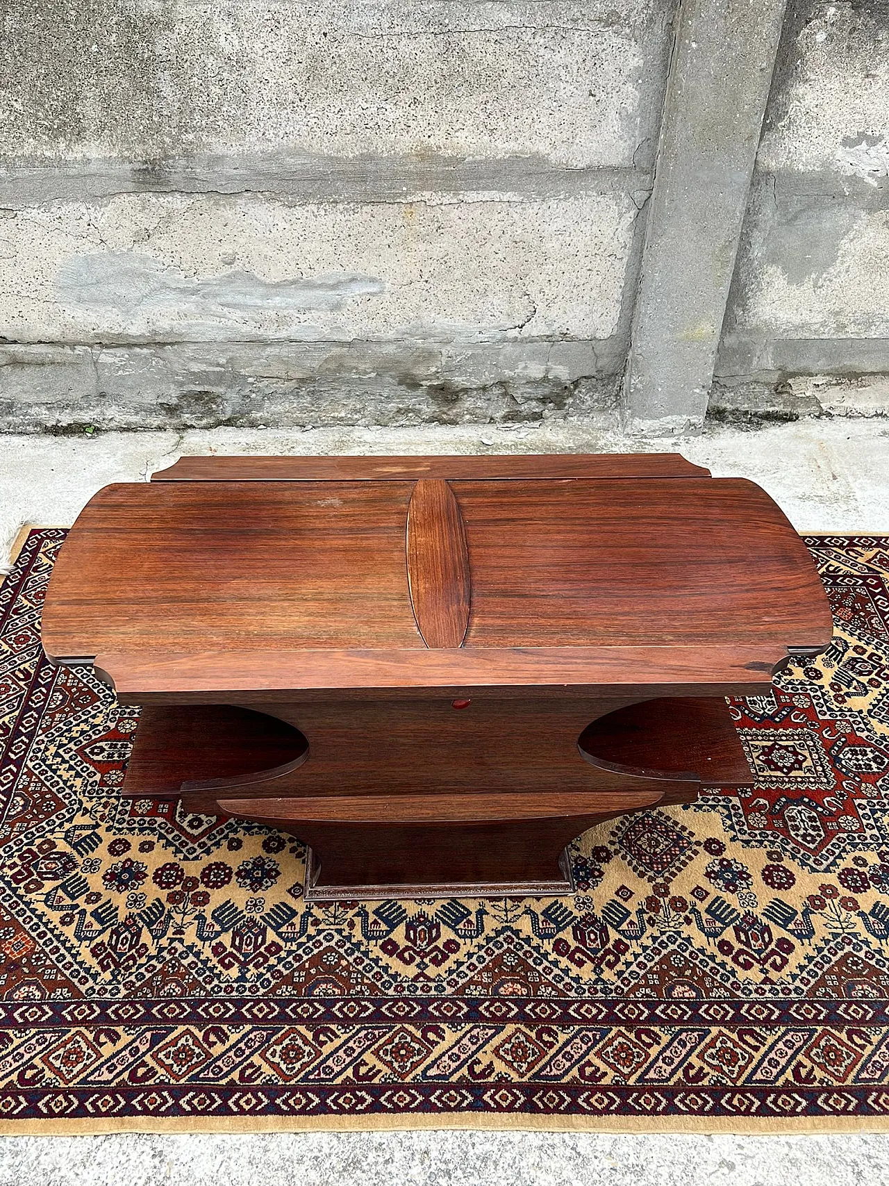 Tavolino bar palissandro apertura automatica, anni '70 6