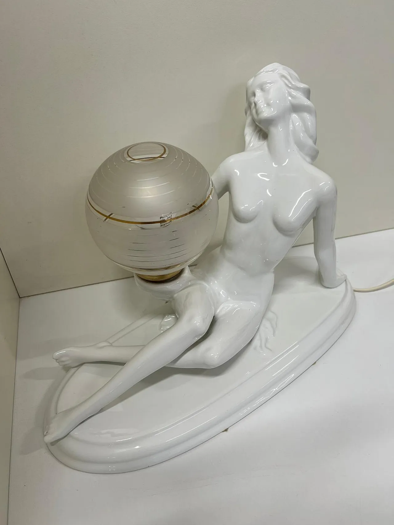 Lampada figura di donna in stile art deco’, 70s 1