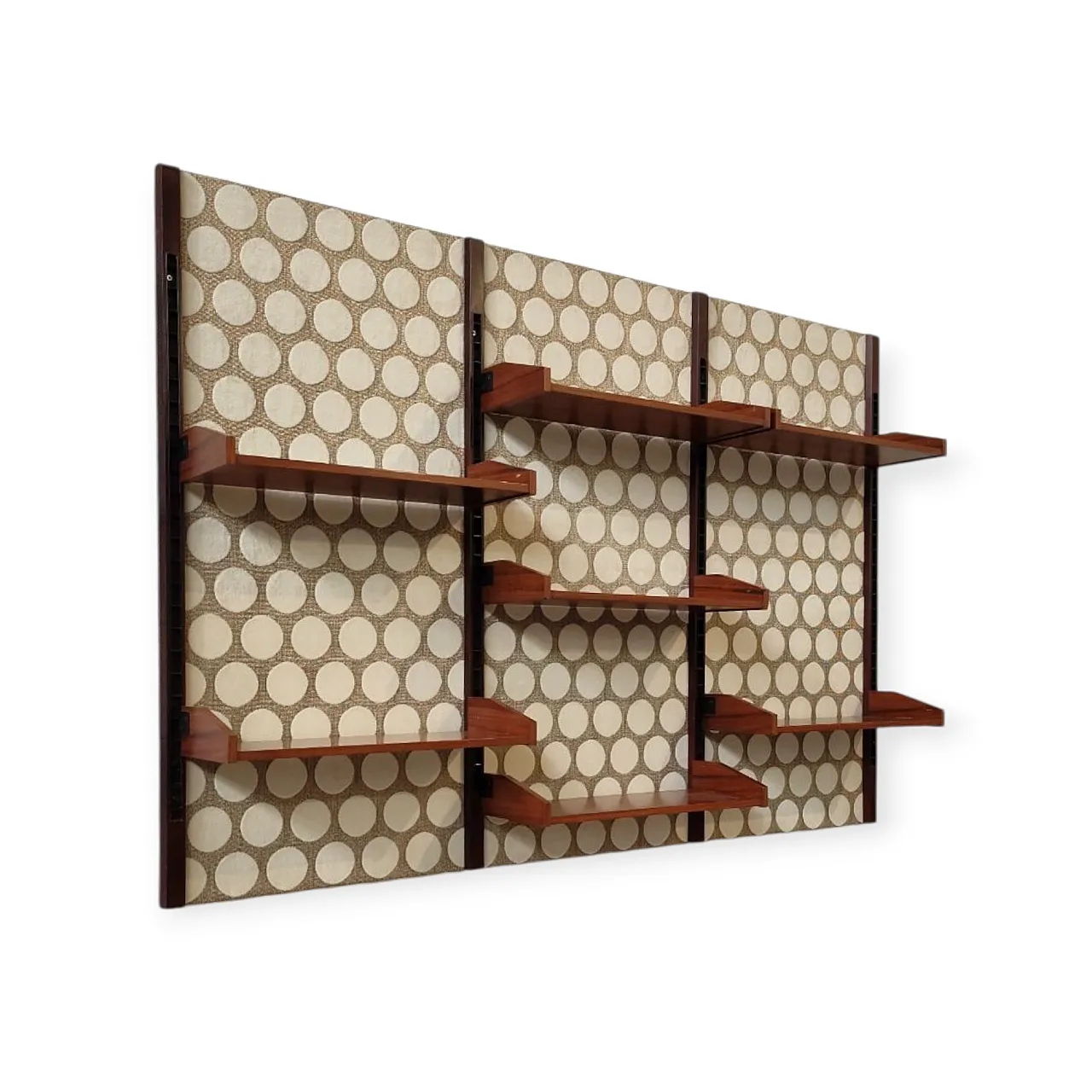 Wall bookcase with polka dot fabric, Italy 1960s 1